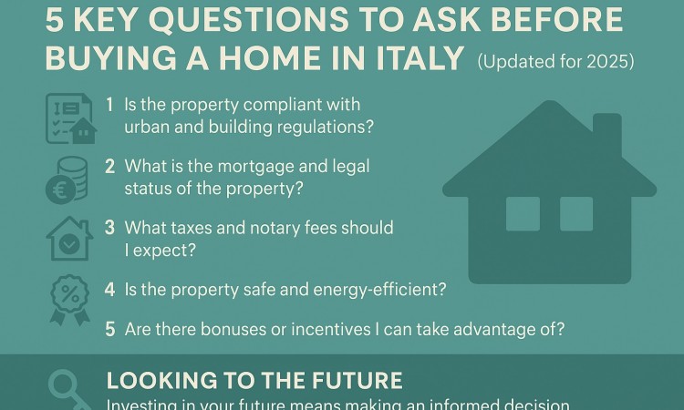 Le 5 domande chiave da fare prima di comprare casa in Italia (aggiornate al 2025)