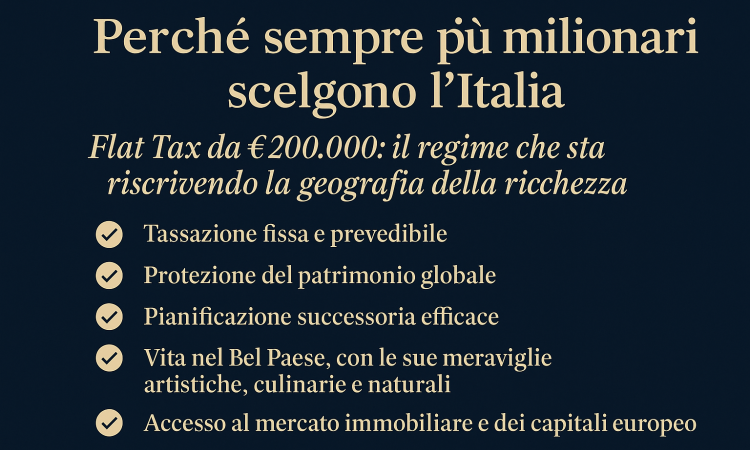 Perché sempre più milionari scelgono l’Italia
