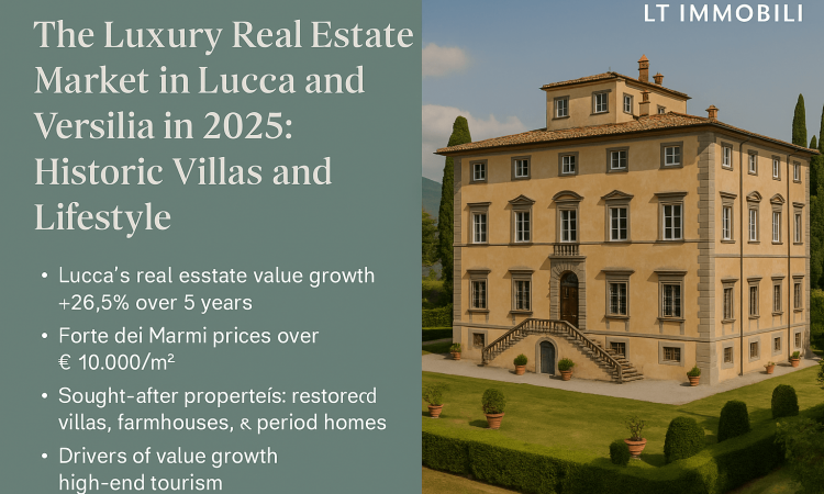 Il mercato del lusso a Lucca e Versilia nel 2025: ville d’epoca e lifestyle internazionale